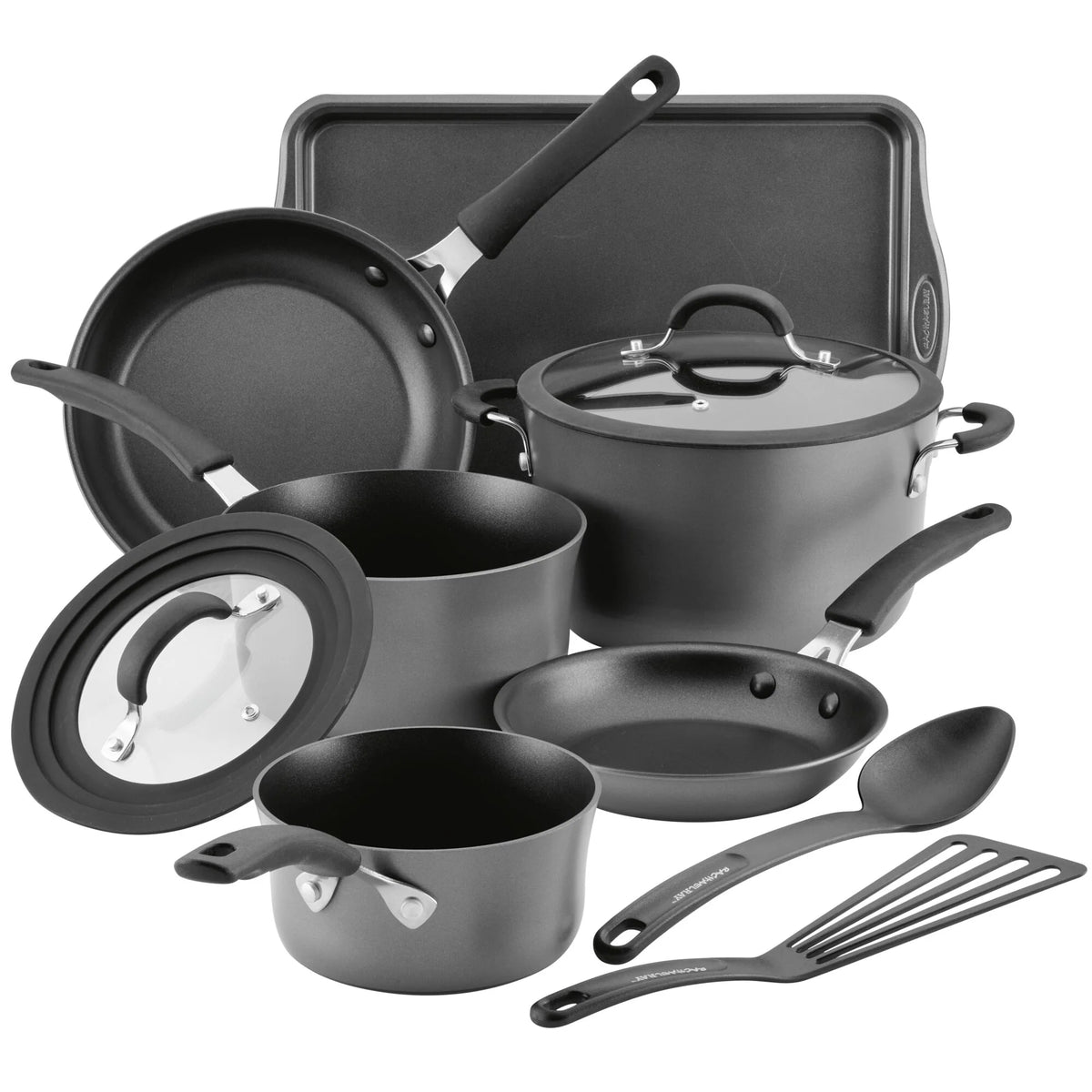 10-Piece Cook + Create Hard Anodized Nonstick Cookware Set